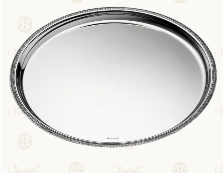 Silver-Plated Circle Tray镜子细节图1