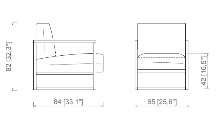 HELENA休闲椅尺寸图1